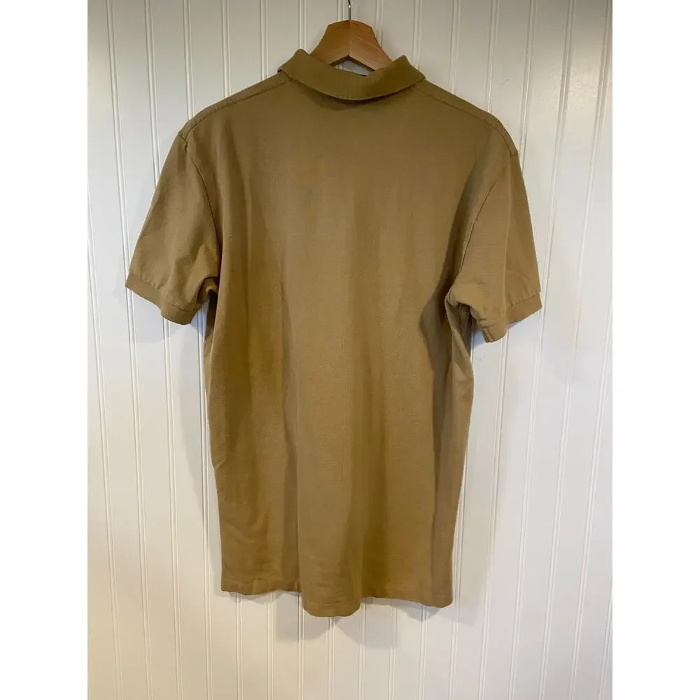 Polo Ralph Lauren Polo Shirt Men's Medium Beige Classic Fit, Vintage